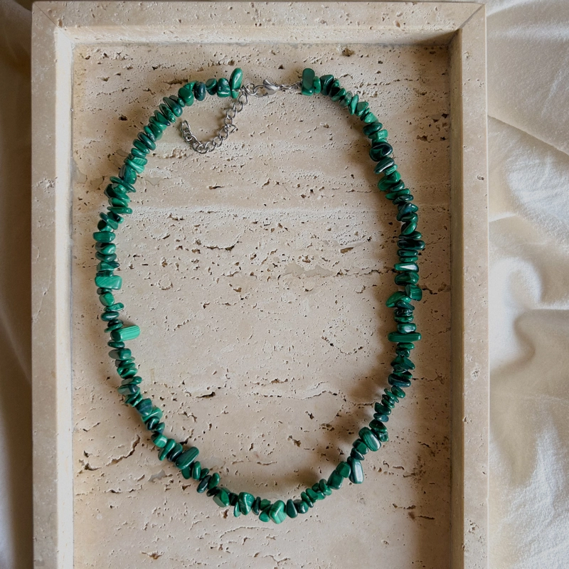 collana Chips Nic - Malachite